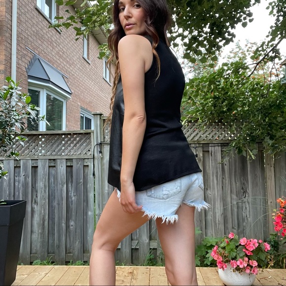 Zara faux leather and knit shirt - Picture 5 of 9